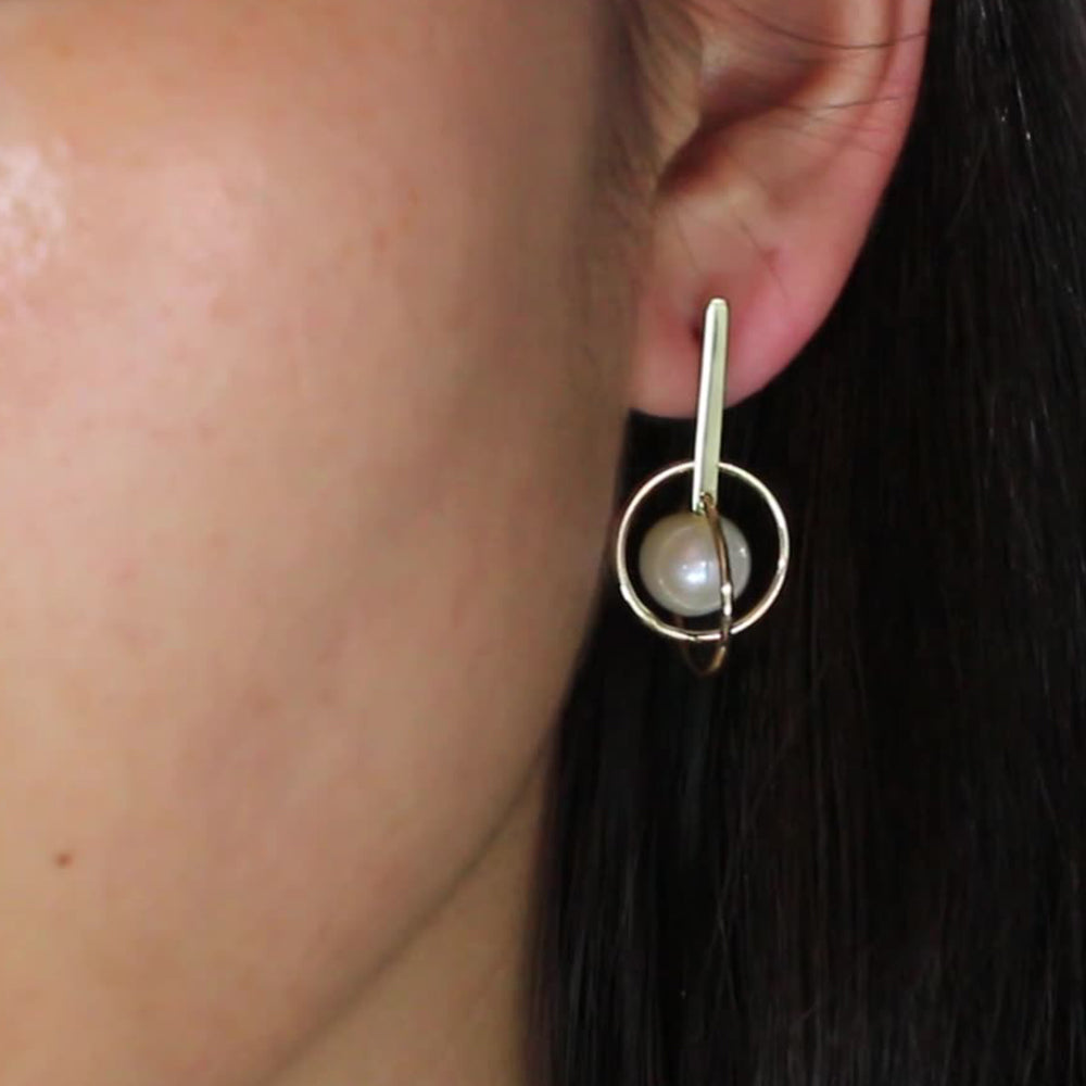 925 Sterling Silver Natural Pearl Earrings Fashion Jewelry Gift for Women Girl