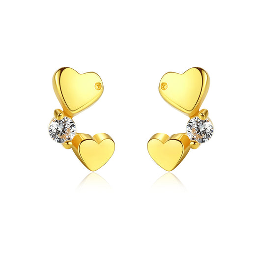 925 Sterling Silver Heart Earrings Fashion Jewelry Gift for Women Girls