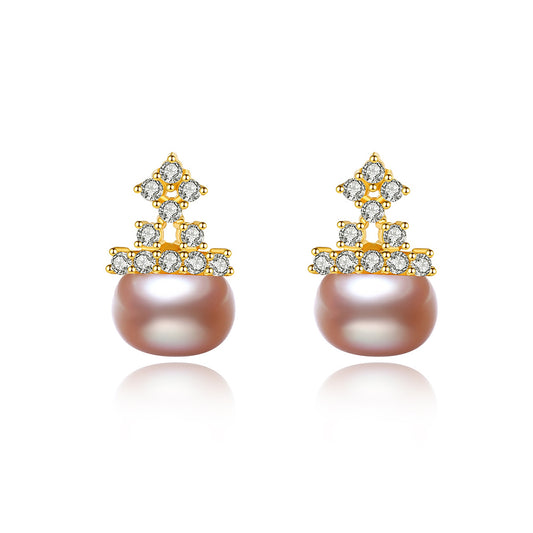 925 Sterling Silver Natural Pearl Drop Earrings Fashion Jewelry Gift for Women Girls