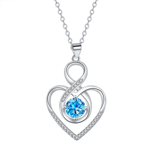 Copper With Silver Plated Heart Infinity Pendant Necklace