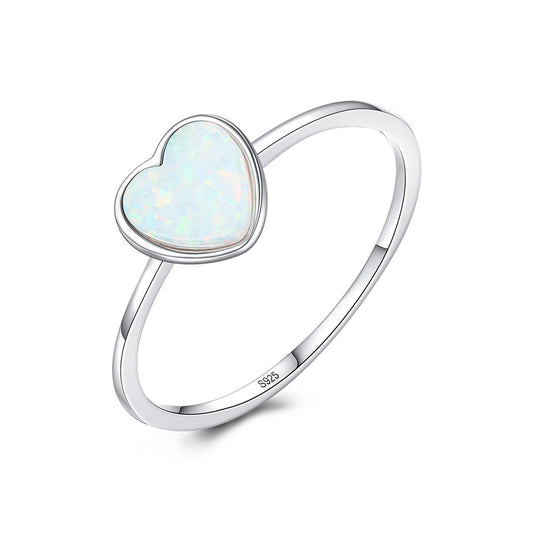 925 Sterling Silver Heart Ring Fashion Jewelry Gift for Women Girls