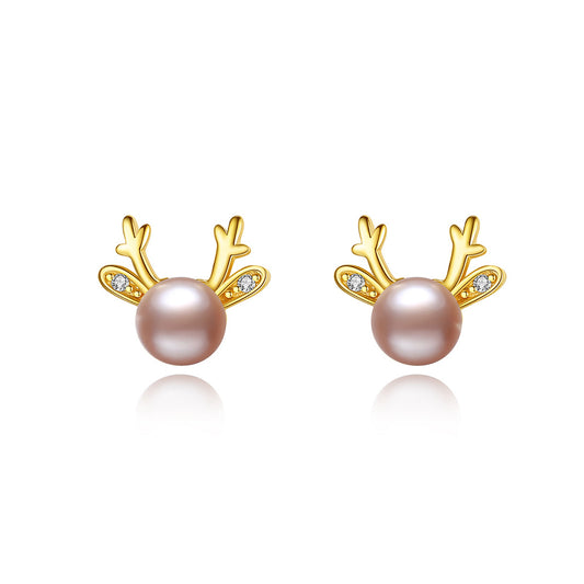 925 Sterling Silver Natural Pearl Drop Earrings Fashion Jewelry Gift for Women Girls