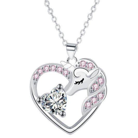 Copper With Silver Plated Heart Pendant Necklace