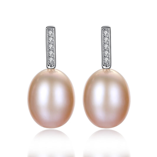 925 Sterling Silver Natural Pearl Drop Earrings Fashion Jewelry Gift for Women Girls