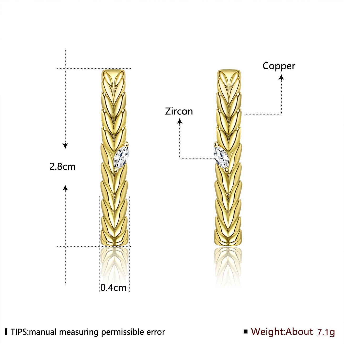 Brass With Plated Fashion Jewelry Earrings
