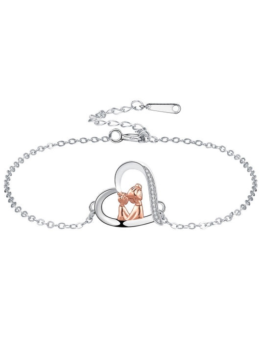 Heart Shaped Decor Bracelet, Fashionable Jewelry for Women & Girls, Trendy All-match & Exquisite Jewelry for Birthday Gift