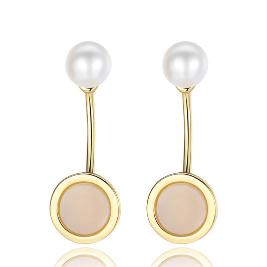 Pendientes colgantes de perla natural de plata de ley 925, joyería de moda, regalo para mujeres y niñas.