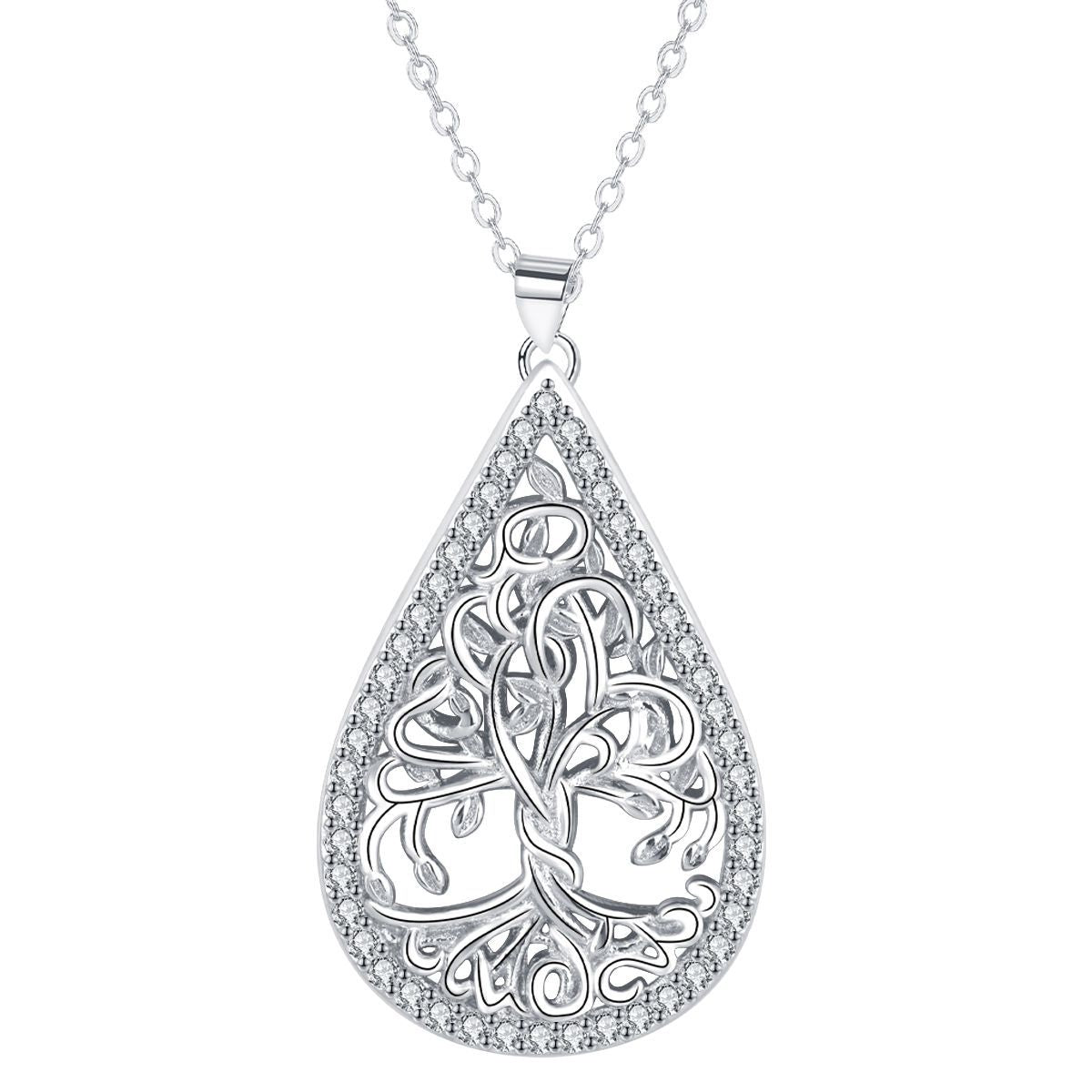 Copper With Silver Plated Tree of Life  Pendant Necklace