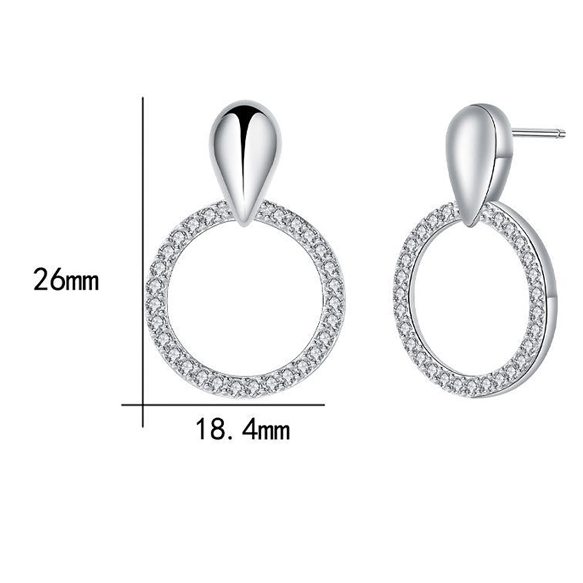 Copper With Silver Plated Fashion Jewelry Earrings