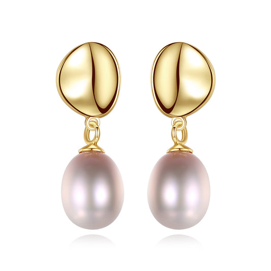 925 Sterling Silver Natural Pearl Drop Earrings Fashion Jewelry Gift for Women Girls