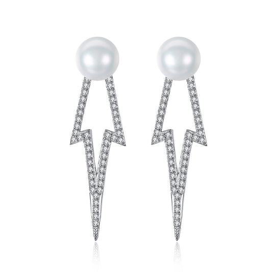 925 Sterling Silver Natural Pearl Drop Earrings Fashion Jewelry Gift for Women Girls