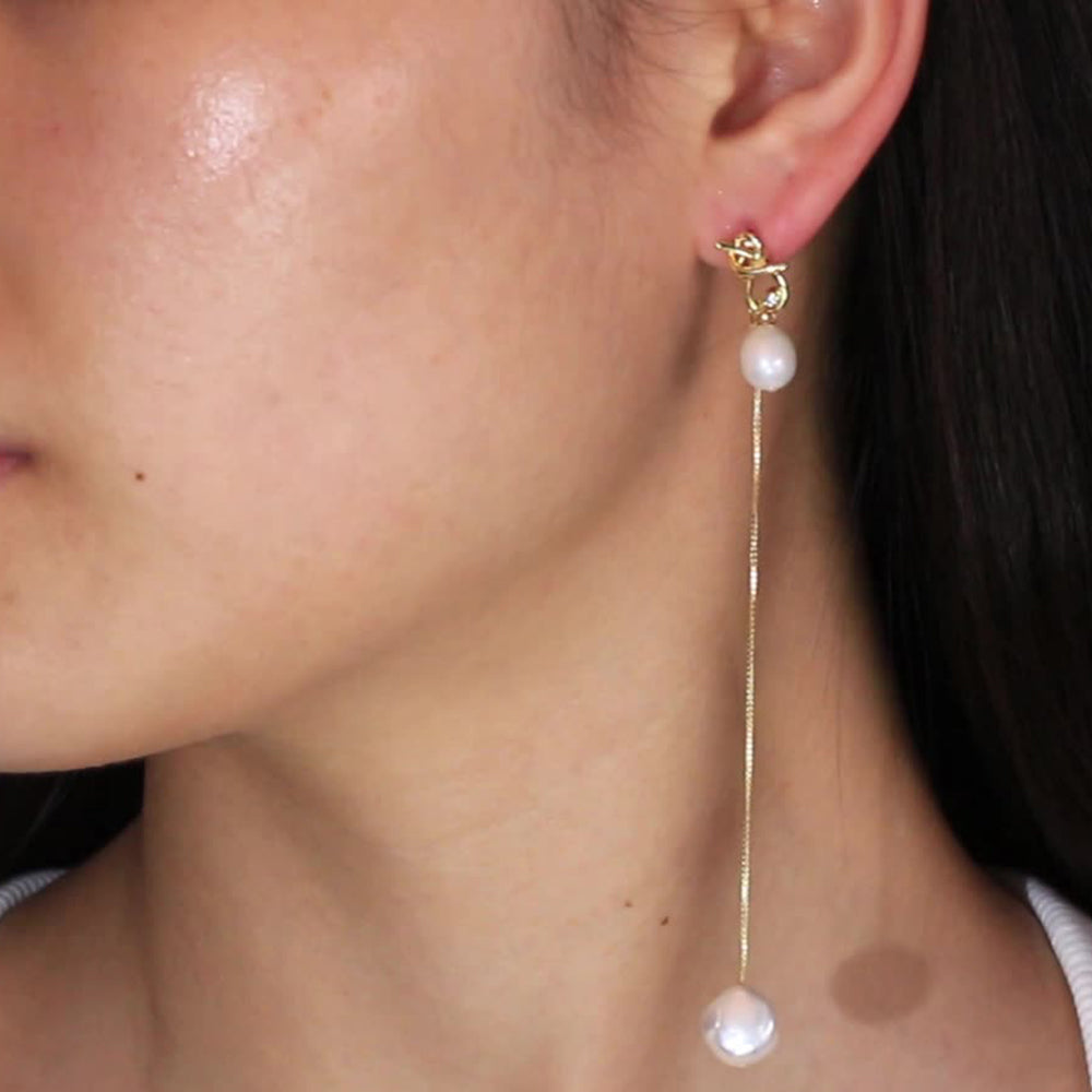 925 Sterling Silver Natural Pearl Earrings Fashion Jewelry Gift for Women Girl