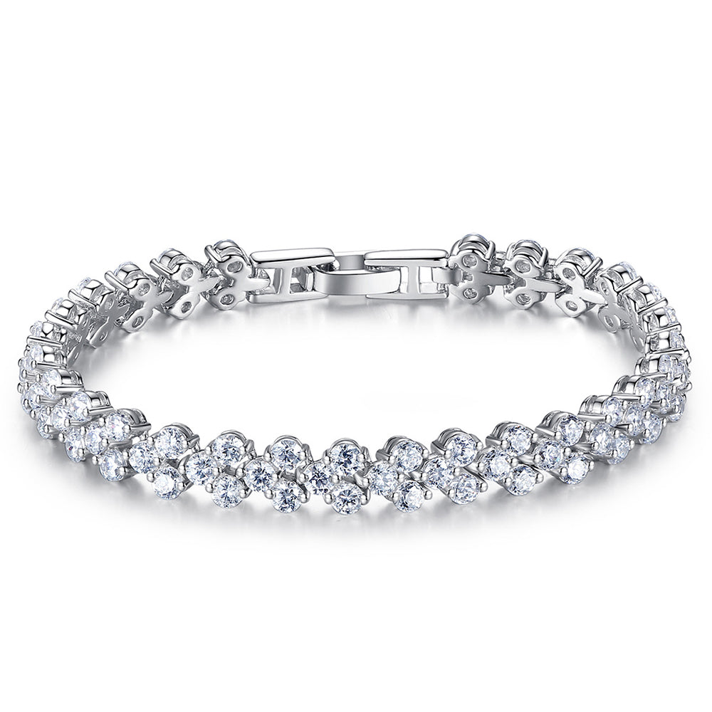925 Sterling Silver Tennis Bracelet Fashion Jewelry Gift for Women Girls