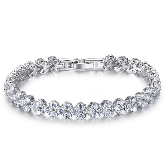 925 Sterling Silver Tennis Bracelet Fashion Jewelry Gift for Women Girls