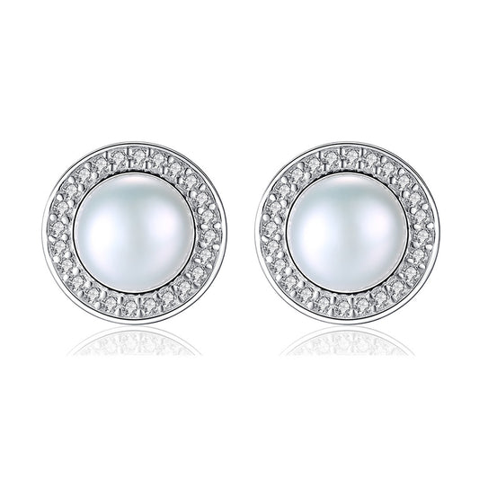 925 Sterling Silver Natural Pearl Drop Earrings Fashion Jewelry Gift for Women Girls