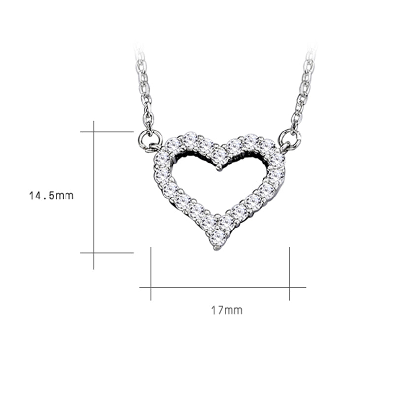 925 Sterling Silver Fashion Heart Necklace