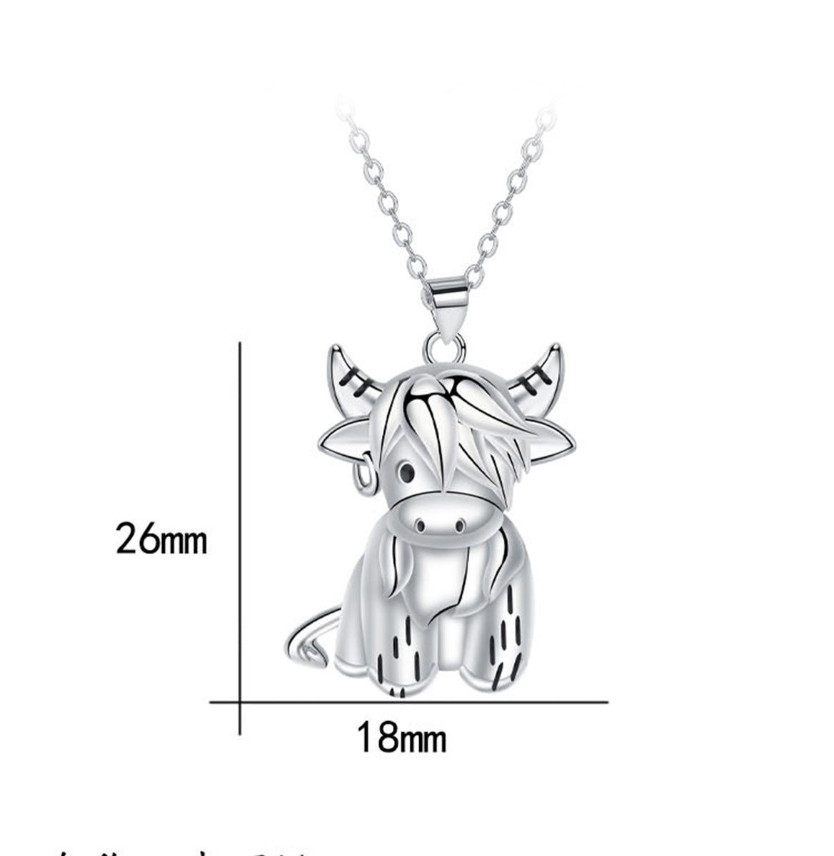Collar con colgante de unicornio de cobre bañado en plata