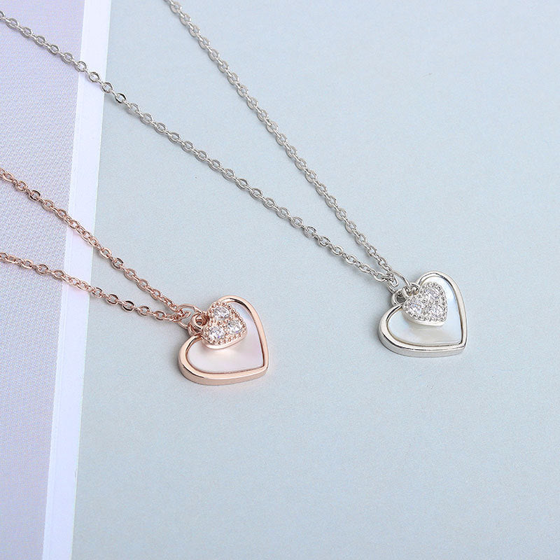 925 Sterling Silver Fashion Heart Pendant Necklace
