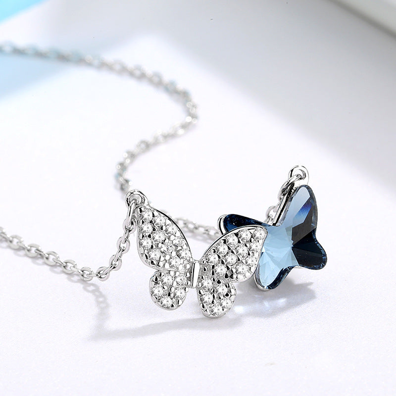 925 Sterling Silver Fashion Butterfly Necklace