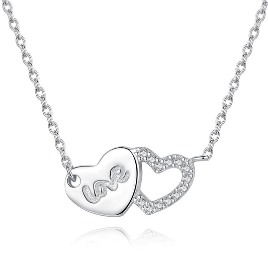 925 Sterling Silver Heart Necklace Fashion Jewelry Gift for Women Girls