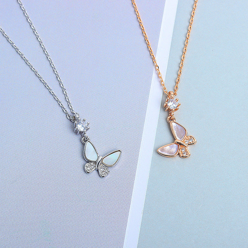 925 Sterling Silver Fashion Butterfly Necklace