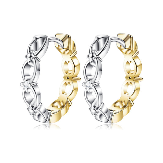 Pendientes de joyería de moda de cobre con baño de plata