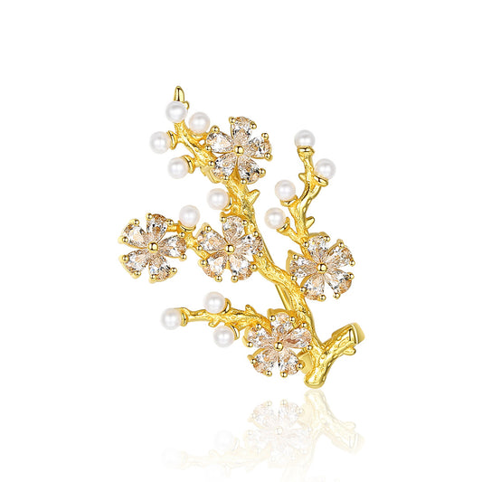 925 Sterling Silver Brooch Fashion Jewelry Gift for Women Girls