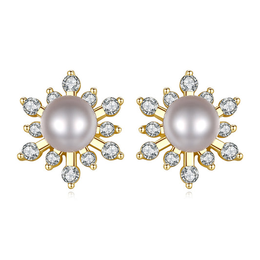 925 Sterling Silver Natural Pearl Drop Earrings Fashion Jewelry Gift for Women Girls