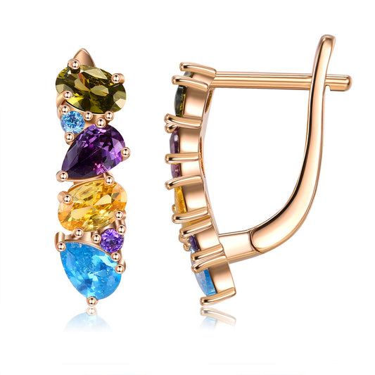 Brass With Plated Fashion Jewelry Earrings