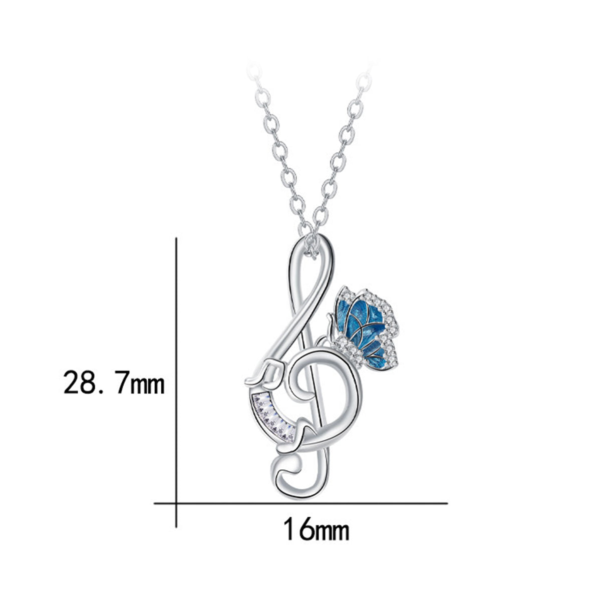 Copper With Silver Plated Musical Notes Pendant Necklace