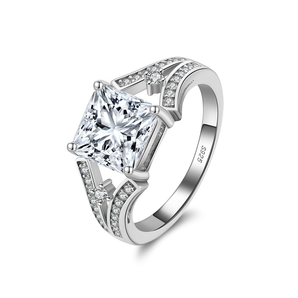 925 Sterling Silver Zircon Ring