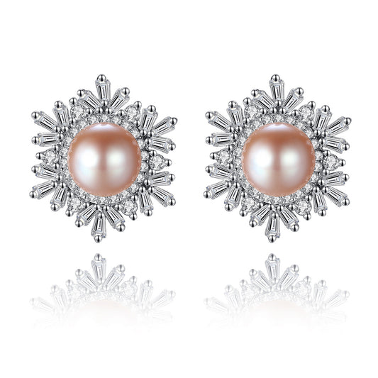 925 Sterling Silver Natural Pearl Drop Earrings Fashion Jewelry Gift for Women Girls