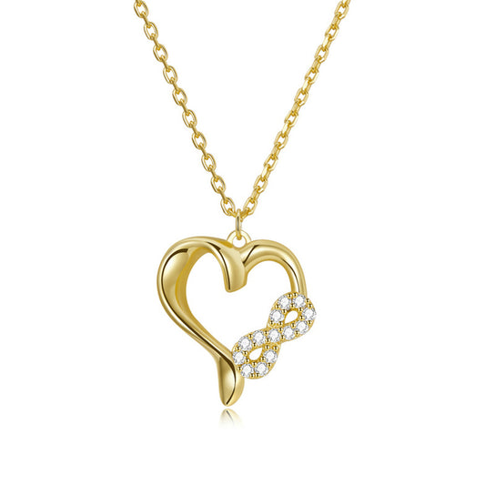 925 Sterling Silver Infinity Heart Necklace for Girls Women