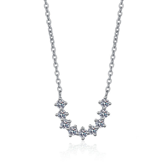 925 Sterling Silver Moissanite U Shape Necklace