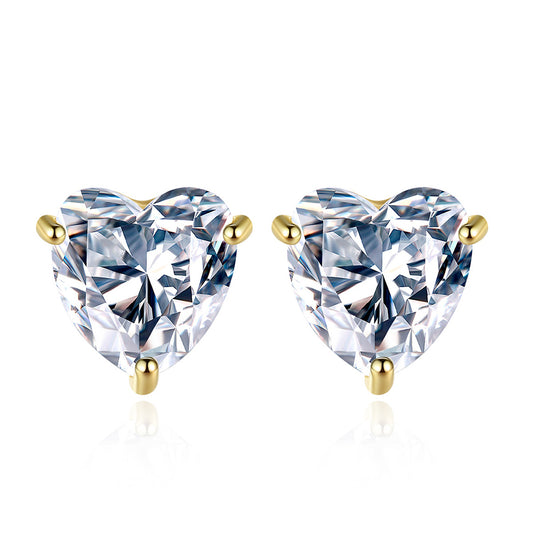 925 Sterling Silver Heart Earrings Fashion Jewelry Gift for Women Girls