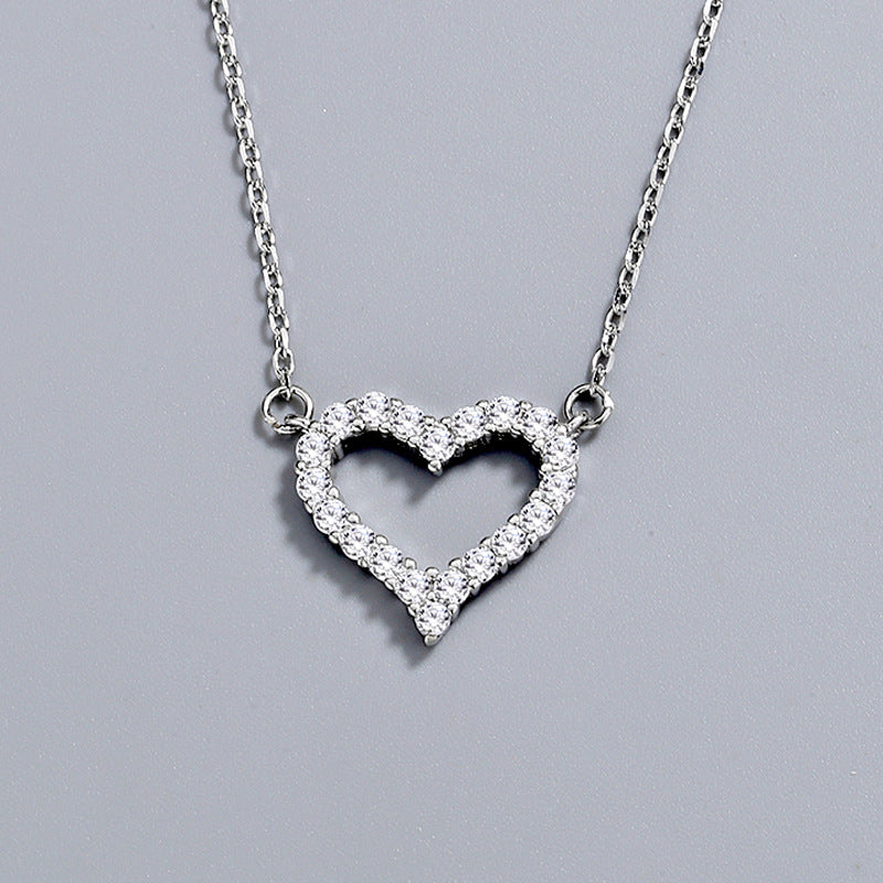 925 Sterling Silver Fashion Heart Necklace