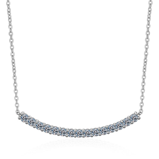 925 Sterling Silver Moissanite Smile Necklace