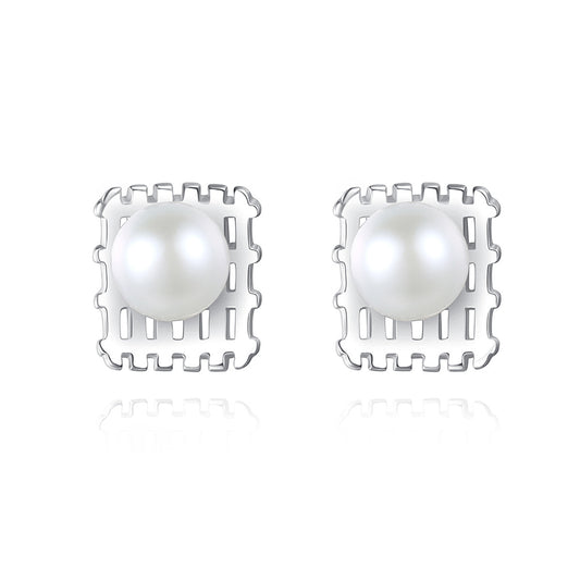 925 Sterling Silver Natural Pearl Drop Earrings Fashion Jewelry Gift for Women Girls