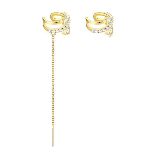 Pendientes de joyería de moda de cobre con baño de plata