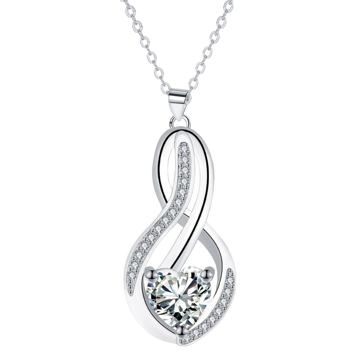 Copper With Silver Plated Heart Pendant Necklace