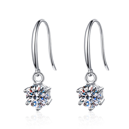 925 Sterling Silver Moissanite Drop Earrings
