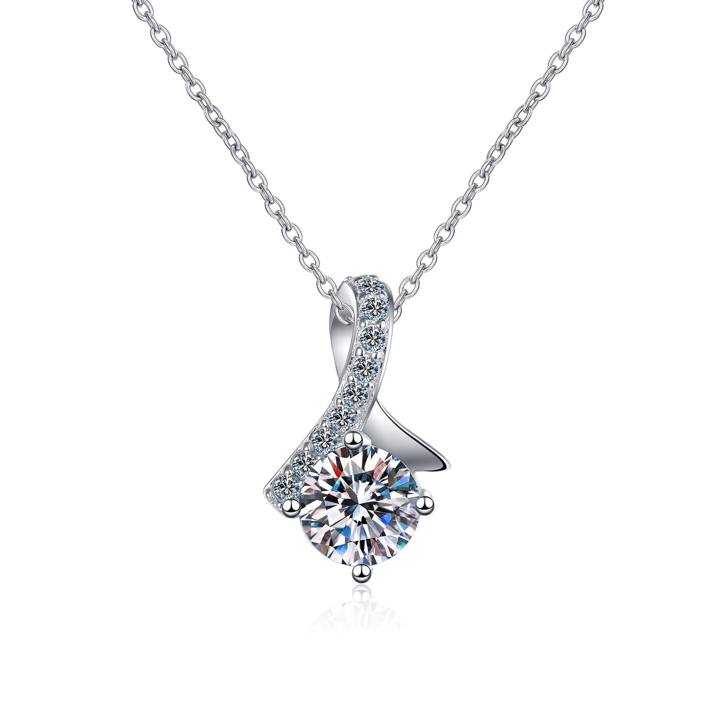 925 Sterling Silver Moissanite Infinity Necklace