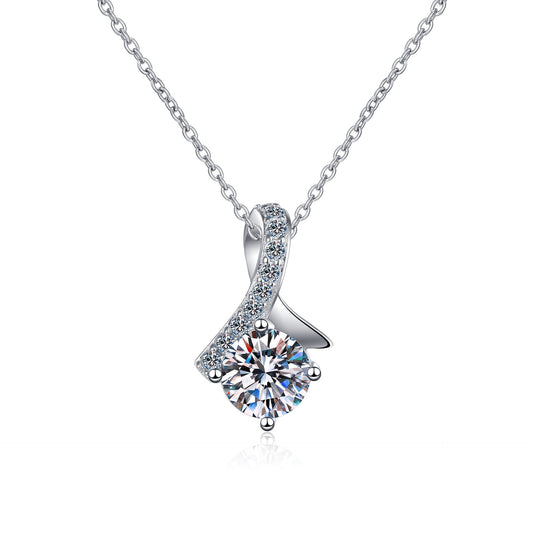 925 Sterling Silver Moissanite Infinity Necklace