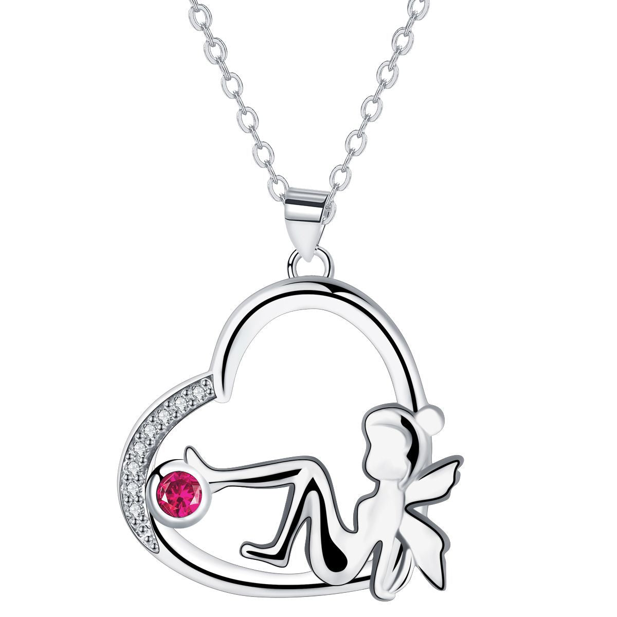 Copper With Silver Plated Heart Pendant Necklace