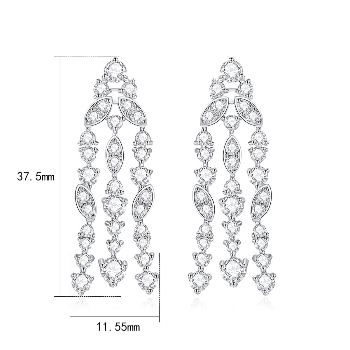 Copper With Silver Plated Fashion Jewelry Earrings