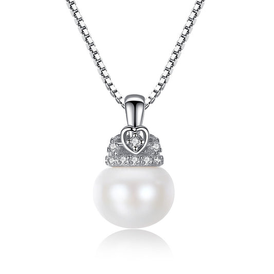 925 Sterling Silver Natural Pearl Drop Necklace Fashion Jewelry Gift for Women Girls