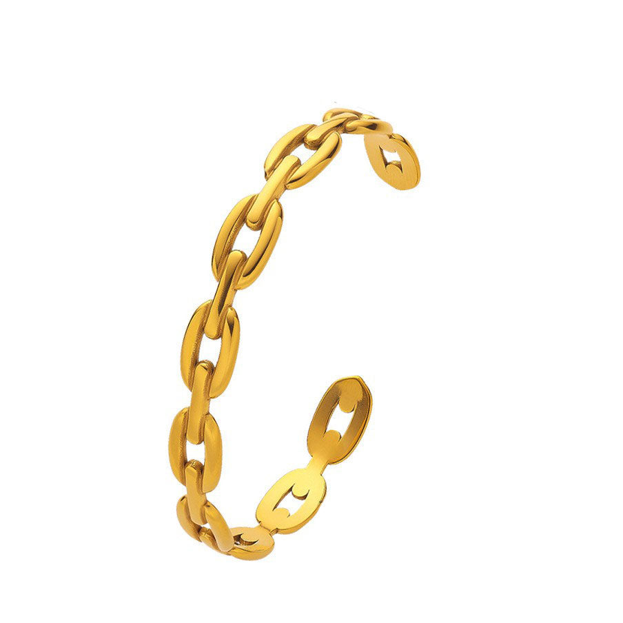 Stainless Steel Minimalist Marina Chain Fashion Bangle