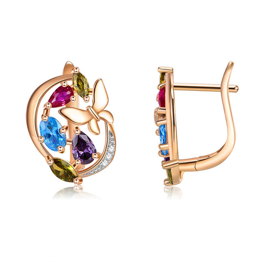 Brass With Plated Fashion Jewelry Earrings
