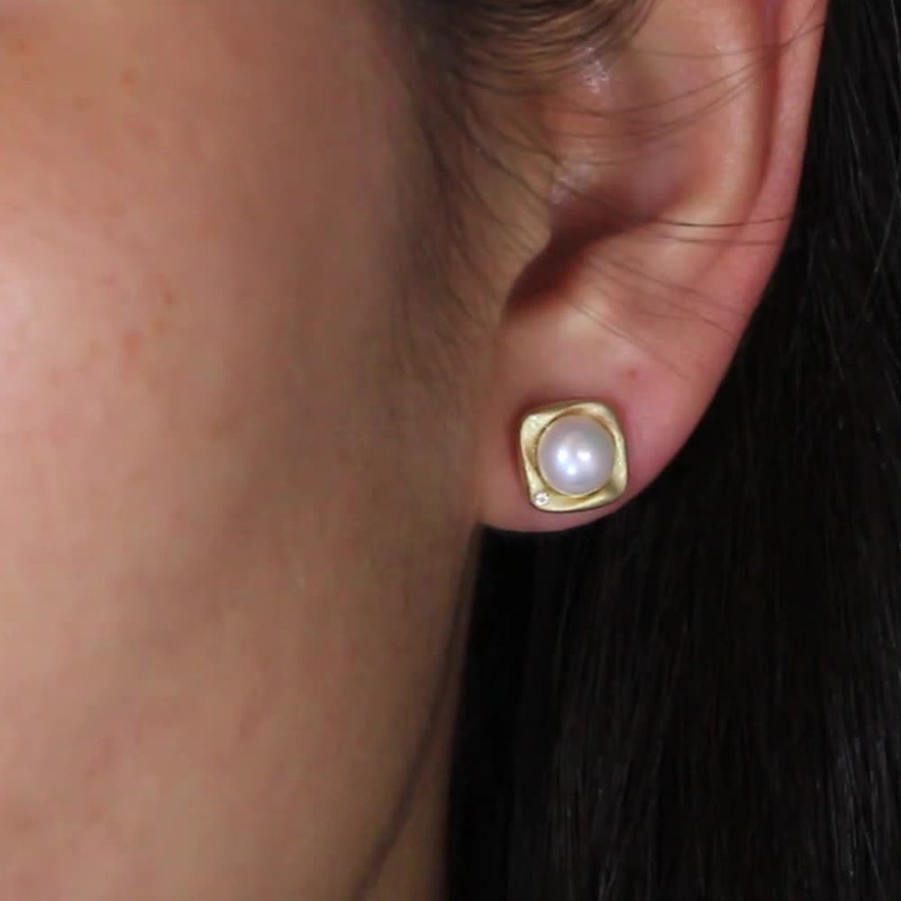 925 Sterling Silver Natural Pearl Earrings Fashion Jewelry Gift for Women Girl