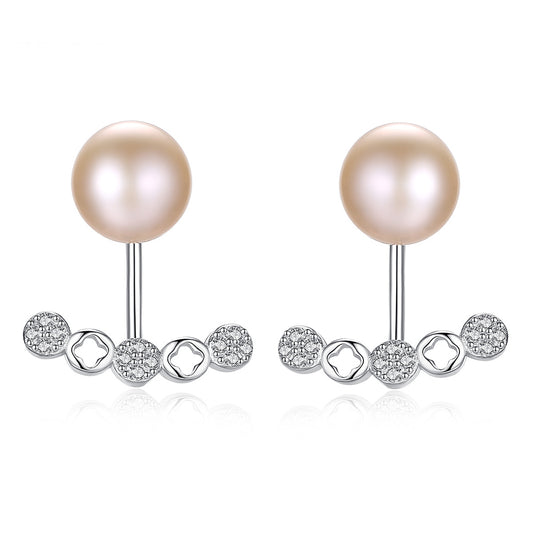 925 Sterling Silver Natural Pearl Long Drop Earrings Fashion Jewelry Gift for Women Girls